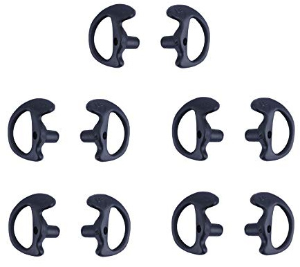 KS K-STORM Two Way Radio Ear Mold Replacement Soft Silicone Ear Insert Earmould for Acoustic Coil Tube Earbud (black, 5 pair large)