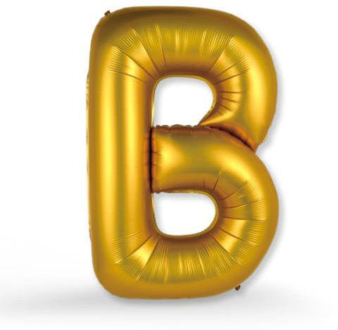 FUNXGO XXL Groß Folienballon Buchstaben B Gold -Riesen Alphabet ca. 100m - Verstärktes Material - Helium oder Luftfüllung - Perfekt für Geburtstag, Hochzeit, Party Dekoration & JGA - Ballon B Gold