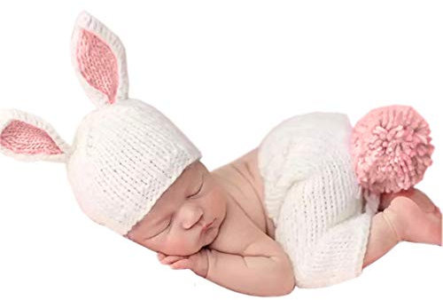 Amorar Neugeborene Baby Fotografie Foto Stützen Junge Mädchen Stricken Kostüme Outfits Kleidung Niedlichen Hut Fotografie Prop Overalls Hosen Hase Strickmütze Fotografie Kleidung