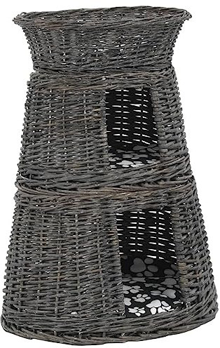 vidaXL Katzenkorb 3-TLG. Weide Katzenhöhle Katzenturm Katzenbett Kuschelhöhle