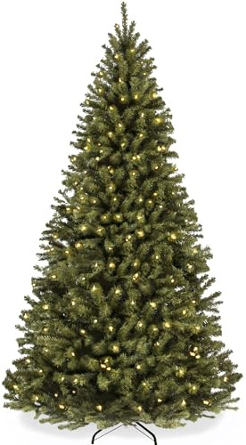 Best Choice Products Artificial Christmas Tree, 4.5ft Premium Pre-Lit Realistic Spruce Holiday Décor w/Dense Branches, Metal Base - Green Spruce