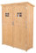 Outsunny Cobertizo de Madera Caseta de Jardín Exterior Armario Herramientas de Jardinería con Estantes Doble Puerta Ventanas y Techo Asfáltico 127,5x50x164 cm Natural