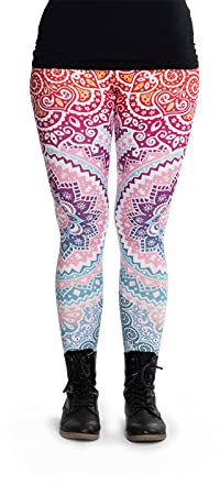 cosey - Bunte Bedruckte Mandala-Leggings (Einheitsgröße) - Design Aztec Mandala