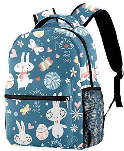 Lorvies Osterhasen Casual Rucksack Schulterrucksack Büchertasche für Schule Studenten Reisetaschen