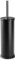 Harbour Housewares Toilet Brush and Holder - Matte Black - Pack of 1 - Round Toilet Bowl Brush & Holder Stainless Steel Bathroom Deep Cleaning Scrub