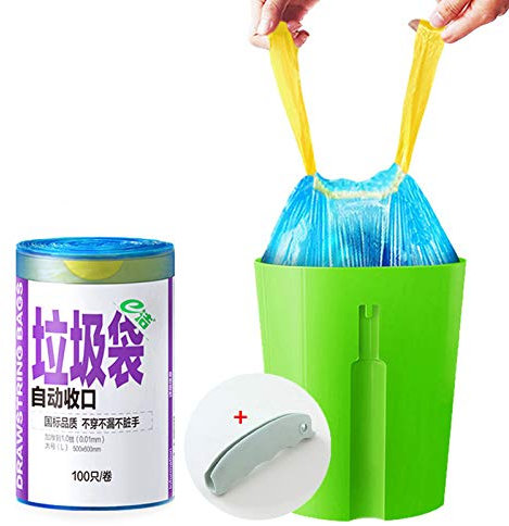 Handy Bag 1 Rouleau de 100 Sacs Poubelle 30L, Coulissantes Liens, Devor Odeur, Resistant, 50 x 60 cm, Sac Puissant et Universel pour Le Jardin Le Ménage Le Bureau la Cuisine Salle de Bain Le Poubelles