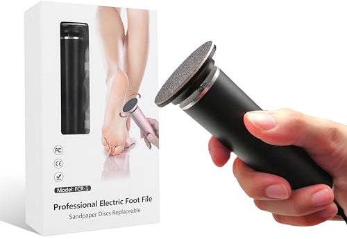 Piedicure Elettrico, Velocità Regolabile, Lima per Piedi Elettrica Professionale Piedi Attrezzi per Pedicure con Cuscinetti di Ricambio (Nero)