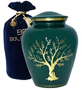BOLD & DIVINE Urna de cremación Impresa del árbol de la Vida | Grande | 200 Pulgadas cúbicas | Urna Conmemorativa de Cenizas humanas para Adultos, urna Conmemorativa para entierro, urna de cremación