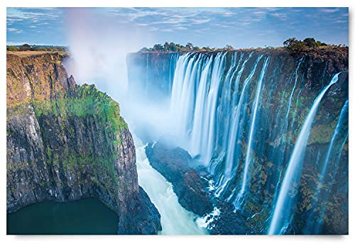 BilderKing Wandbild Wasserfall Viktoriafälle Afrika - 150cm x 100cm Poster Glanz