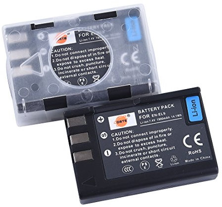 DSTE 2PCS EN-EL9 ENEL9A (1900mAh/7.4V) Battery Compatible with Nikon D40, D40x, D60, D3000, D5000
