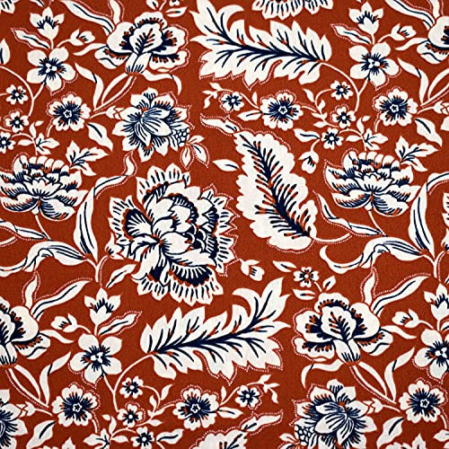 MAGAM-Stoffe Leyla Blumen Orient Baumwollstoff Meterware 50cm (Rost Rot)