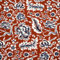 MAGAM-Stoffe Leyla Blumen Orient Baumwollstoff Meterware 50cm (Rost Rot)