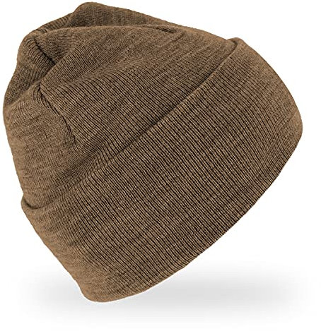 fiebig Kopli Beanie Sustainable | Umschlagmütze aus recyceltem Polyester & Acryl | Unisex One Size Strickmütze (Cognac)