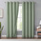 Melodieux Vorhänge Gardinen 100% Blickdicht Leinenoptik 140x260cm, Grün, 2er Set