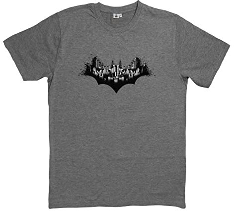 DC Comics Batman T-Shirt - Gotham City Herren Männer Oberteil Shirt kurzärmlig Rundhalsausschnitt Grau (M)