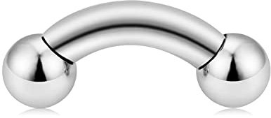 LAURITAMI Chirurgenstahl Curved Barbell Banane Piercing Innengewinde mit Kugel (1,6 2 2,5 3 4 5 6 8 10mm)