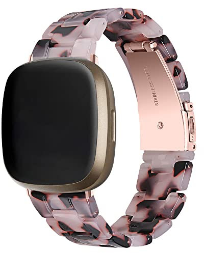 Xkravo Resin Watchband Compatible with Fitbit Versa/Versa 2/Versa 3/Versa Lite Edition/Sense, Lightweight, Adjustable (Versa/Versa2/Versa Lite, #3)