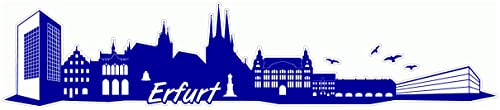 Samunshi® Erfurt Skyline Aufkleber Sticker Autoaufkleber City Gedruckt - 30x6,2cm brillantblau
