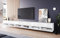 Lowboard A, Mobile TV 300 cm, illuminazione a LED inclusa, mobile TV grande, disponibile in vari colori (bianco lucido)