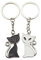 Lot de 2 jolis porte-clés en forme de chat noir et blanc, mini porte-clés doux à suspendre dans un sac de voiture, un téléphone, une poupée, un cadeau