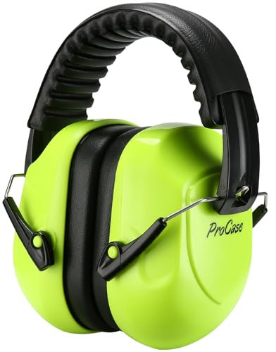 ProCase Cuffie Antirumore, NRR 28 dB Cuffie Antirumore per Ambito Lavorativo, Lavoro Sul Trattore, Isolanti per Studiare, Falciatura, Sparare, Aereo, Muscia Forte -Giallo Fluo