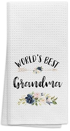 OHSUL Küchentücher für Großmutter, beste Oma Geschenke, Blumenmuster, Geschirrtuch, Geschirrtuch, Muttertag, Geburtstag, Erntedankfest, Geschenke für Oma, Oma Geschenke von Enkelkindern