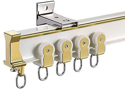 Flexible Biegsame Gebogene Vorhangschiene, Decken/Wandbefestigung, Raumteiler Vorhangstange, für L U Form/Buchtfenster/Dusche (Color : White Wall Mount, Size : 3.5m/11.5ft)