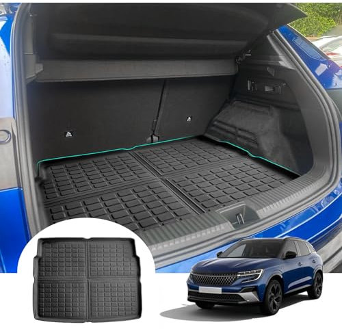 GAFAT Compatible con Renault Austral E-Tech Hybrid 2023 2024 2025 Alfombrilla de Maletero, Fácil de Plegar, Bandeja de Maletero TPE para Todo Clima, Escaneo 3D Original, Borde Alto 5 CM, Multifunción