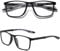 Hubeye TR90 Sports Reading Glasses for Men and Women Square Comfortable Flexible Blue Light Blocking Computer Readers 2.25