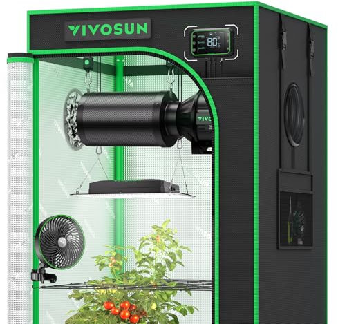 VIVOSUN GIY PRO Smart Grow Tent Kit, 2x2ft 1-Plant System, WiFi-Integrated Automatic Grow System with 2000D Mylar Grow Tent, Full-Spectrum Programmable Grow Light, Enhanced Ventilation & Circulation