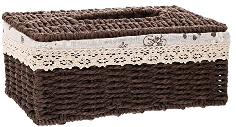 CULPRT Papierkasten Aufbewahrungsbox Rouge Serviettenhhalter Tissue Paper Box Abdeckung Toilettenpapierbeutel Zartes Gewebebehälter Haushalt Serviette Hülle/Kaffee/26 * 13Cm