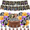 LKNBIF JoJo Geburtstag Dekoration Set, JoJo Party Supplies, JoJo Birthday Themed Dekoration Balloons Kuchen Topper Banner Geburtstagsdeko JoJo's Bizarre Adventure für Kindergeburtstag Deko 33 PCS