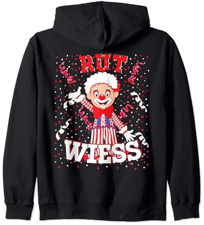Rut Wiess Karnevalskostüm Köln Rot Weiß konfetti Clown Kapuzenjacke