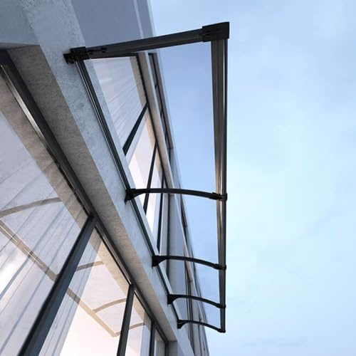 Sink Door Canopy Awning Shelter,Drainage on Both Sides,Outdoor Window Rain Shelter Cover,Window Awning,UV Rain Protection Entry Awning,Back Porch Garden Awning,with Wall Bracket (90x160cm/35x63)