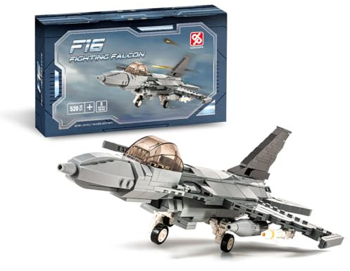 DAHONPA F-16 Fighter Falcon Building Blocks for Adults, Military Army Airplane Building Bricks Set, 521 Pieces Building Toys Gift for Kid and Adult