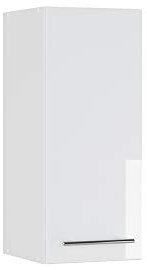 Vicco Badschrank Weiß Hochglanz Fame-Line 30x72x34 cm - hängender Badezimmerschrank, Wandmontage spart Platz und hält den Boden frei