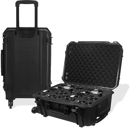 Prothens Camera Hard Case with Foam | Hand Gun Case | Protective Instrument IP67 Waterproof Case for Telescope, Camera Storage with Customizable Foam Easy Carrying | Locked Storage Box | Flight Case