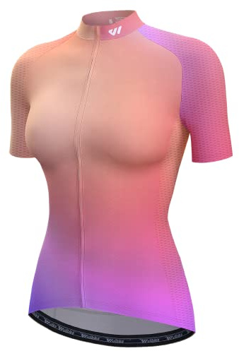 Lo.gas Fahrradtrikot Damen Kurzarm, Atmungsaktives Radtrikot mit 3 Taschen | Anliegend, schnelltrocknend, 4-Wege-Stretch, rutschfester Silikonbund, 3 taschen, UPF 50+, Reflektoren für Rennrad & MTB