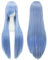 IMISSU 80 cm langes glattes Naturhaar Cosplay Perücken mit Pony Bunt Halloween Kostüm Party Perücke Haarverlängerungen (Elf Blau)