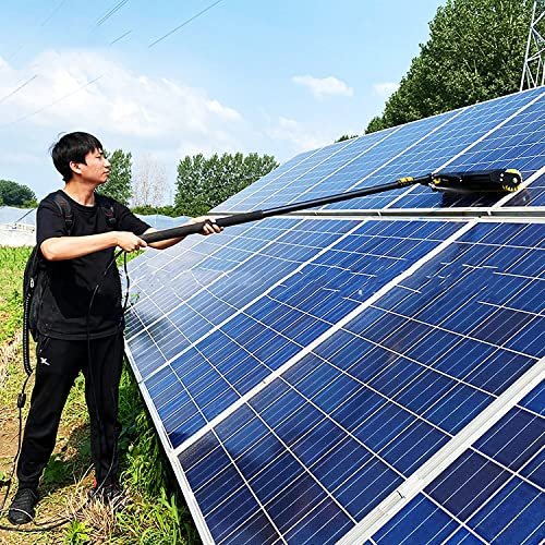 WTTTTW Strumento Spazzola per la Pulizia del Pannello Solare Elettrico, Spazzola per l'acqua per la Pulizia Automatica del Pannello fotovoltaico, Kit lavavetri,5.5m / 18ft