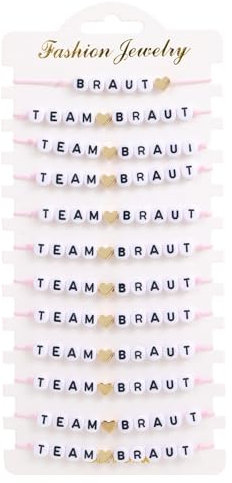 12 Stück Team Braut ArmbäNder Junggesellenabschied Frauen Bachelorette Party Accessories Poltern Frauen Girlande JGA Deko Armband Hen Party Dekoration Rosa für Hochzeitsgeschenke Brautjungferngruppen