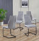 Hallowood Furniture Esszimmerstühle 4er Set, Hochlehner Gepolsterter Esszimmerstühle, Stoff Esszimmerstühle mit Metallfuß, Freischwinger Esszimmerstühle für Zuhause, Büro und Café (Hellgrau)