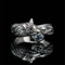 SHOUKAII Vintage Blau Kristall Fuchs Tier Ring Europäischen Und Amerikanischen Frauen Punk Zeigefinger Ring Kreative Schmuck Geschenke