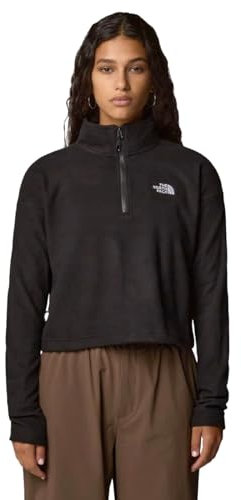 The North Face NF0A855N4H01 Women’s 100 Glacier Cropped ¼ Zip Maglia Lunga Donna TNF Black-NPF Taglia S