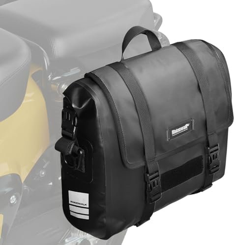 HUNTVP Borsa laterale multifunzione da 15 l, per moto, impermeabile, borsa a tracolla portatile (nero)