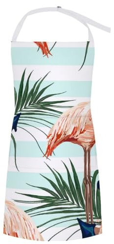 NYKVTG Delantal De Cocina Flamenco Delantal Chefs Cocina Ajustables Para Cocina Restaurante Cafetería 70×80cm