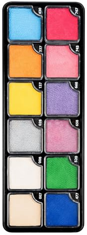 Aqua Make-up Color Set Disco - 12er Palette - hochwertige Wasserschminke für Gesicht, Bodypainting & Theater - Karneval, Halloween & Verkleidung