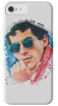Ayrton Senna Silicone White iPhone Case for iPhone 8 Plus Gifts Merchandise Gifts for Women Men UK