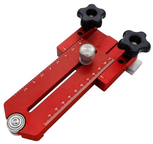 Aluminium-Profilstanzvorrichtung, Bohrhilfe, Einstellbare Bohrführung, Ripping Jig Aluminiumlegierung Metrische Zoll Holzbearbeitung Führung Jig Geeignet für Aluminium-Lochung