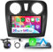 VECHTEL Radio Coche 2G+64G Android 13 para Renault Dacia Sandero 2 B52 2012-2019, 9 Pulgadas HD Pantalla Táctil de Autoradio con Carplay Android Auto Inalámbrico GPS Wi-Fi USB Bluetooth FM RDS Cámara